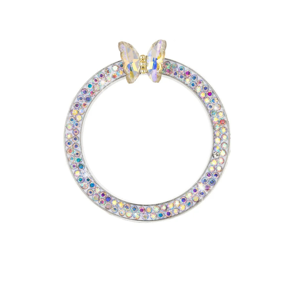 1 Pc Rhinestone Crystal Butterfly Ring Car Ignition Button Decorative Cover - Anti-Corrosion, Easy to Install, Upgraded Design