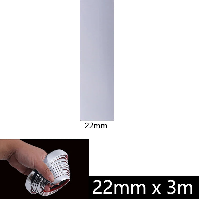 3M/5M Chrome Moulding Trim Car Door Protector Stickers Strip Bumper Grill Car Anti-Collision Tape Door Edge Guard Plate Sticker