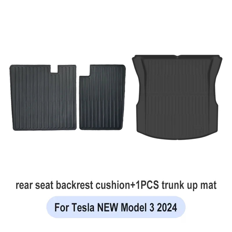 2023-2025 For Tesla Trunk Mat For  Model 3 highland Floor Mat  Luggage Mat TPE waterproof Anti-Slip Set Floor Liner Mats