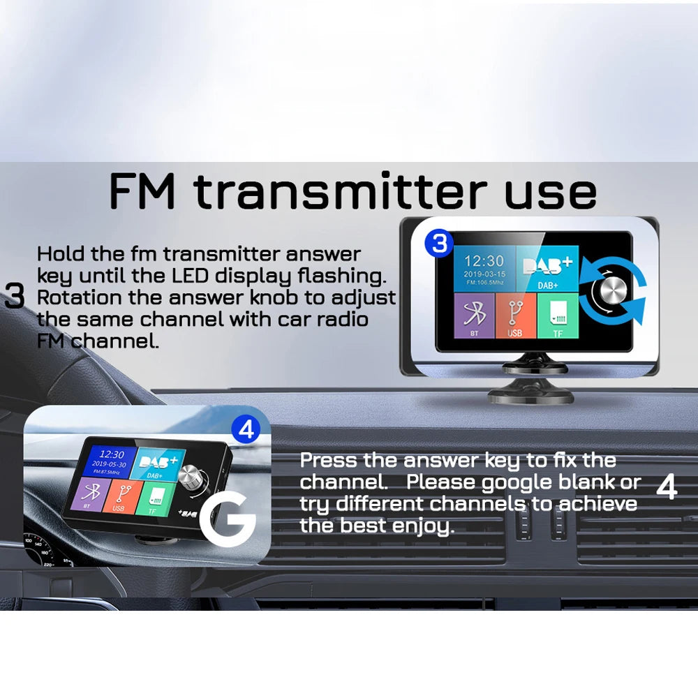 Ezonetronics DAB Radio Receiver In Car with Screen Stereo Sound Digital Signal Antenna Broadcast Adapter FM Transmitter