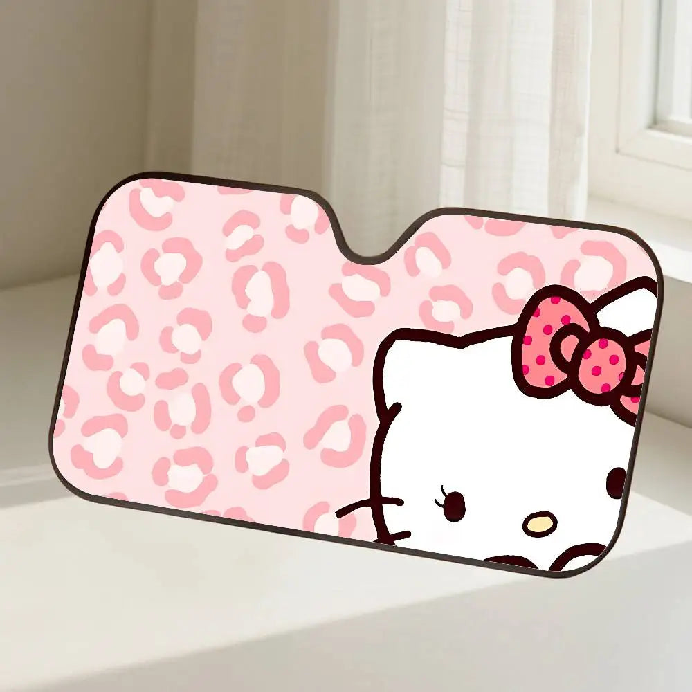 H-Hello Cat K-kitty  Car Sunshade Curtains Windscreen Front Window Visor 70x130cm Sun Visor Solar Protect Plaid Gift Novelty Car