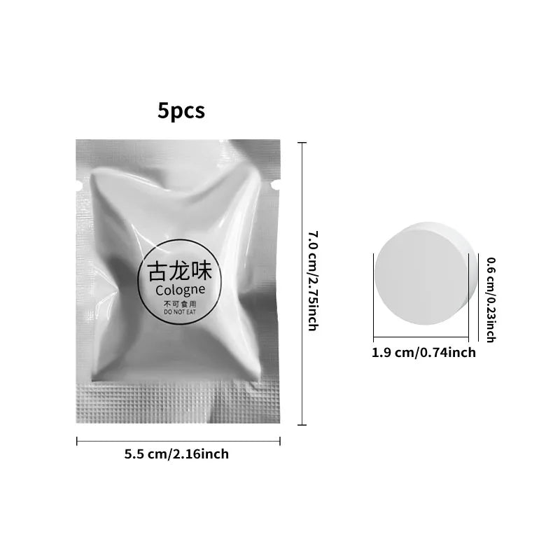 5PCS Car Air Outlet Aromatherapy Tablets Air Outlet Supplement Tablets Small Fan Pe Solid Fragrance Tablets
