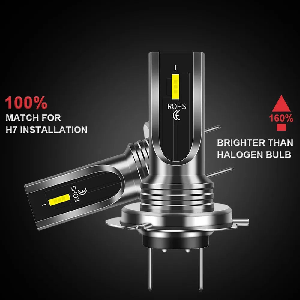 2pcs Auto LED Headlight CSP H7 LED Headlight Replace Xenon Hi/Low Kit Bulbs Beam 6000K Canbus Error Free 12V 24V Aluminum Alloy