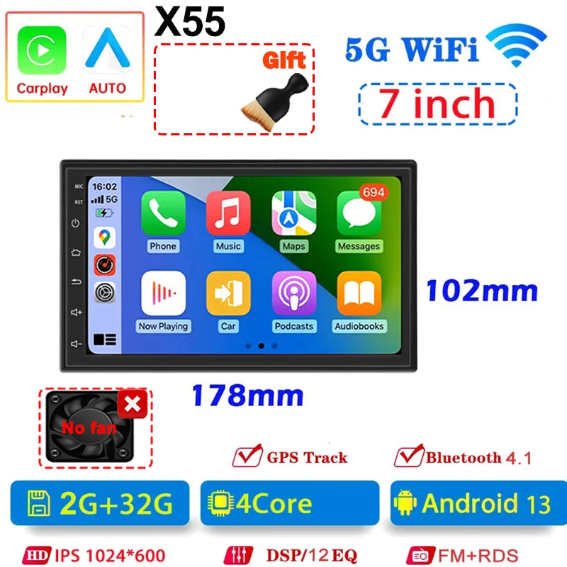 7/9/10 inch Universal Android 13 Car Radio 64G Autoradio android 2 Din car radio GPS BT Central Multimedia Smart car systems