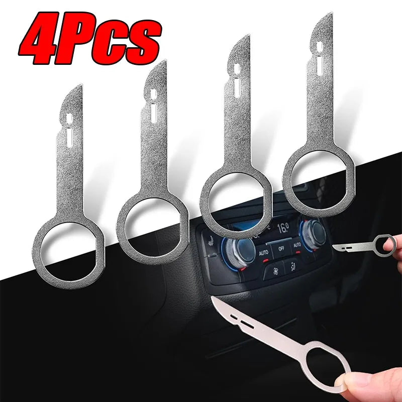 4Pcs Car Radio Removal Tool Stereo Extractor Key Release Pin Head Unit Audio Install Tool For VW Audi Ford Mercedes Benz Skoda