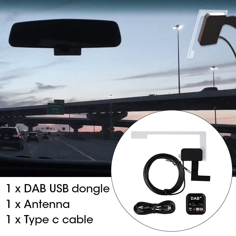 DAB/DAB+ Antenna With USB Adapter Android Car Radio GPS Stereo Receiver Player For Europe Universal Signal Head Unit Player