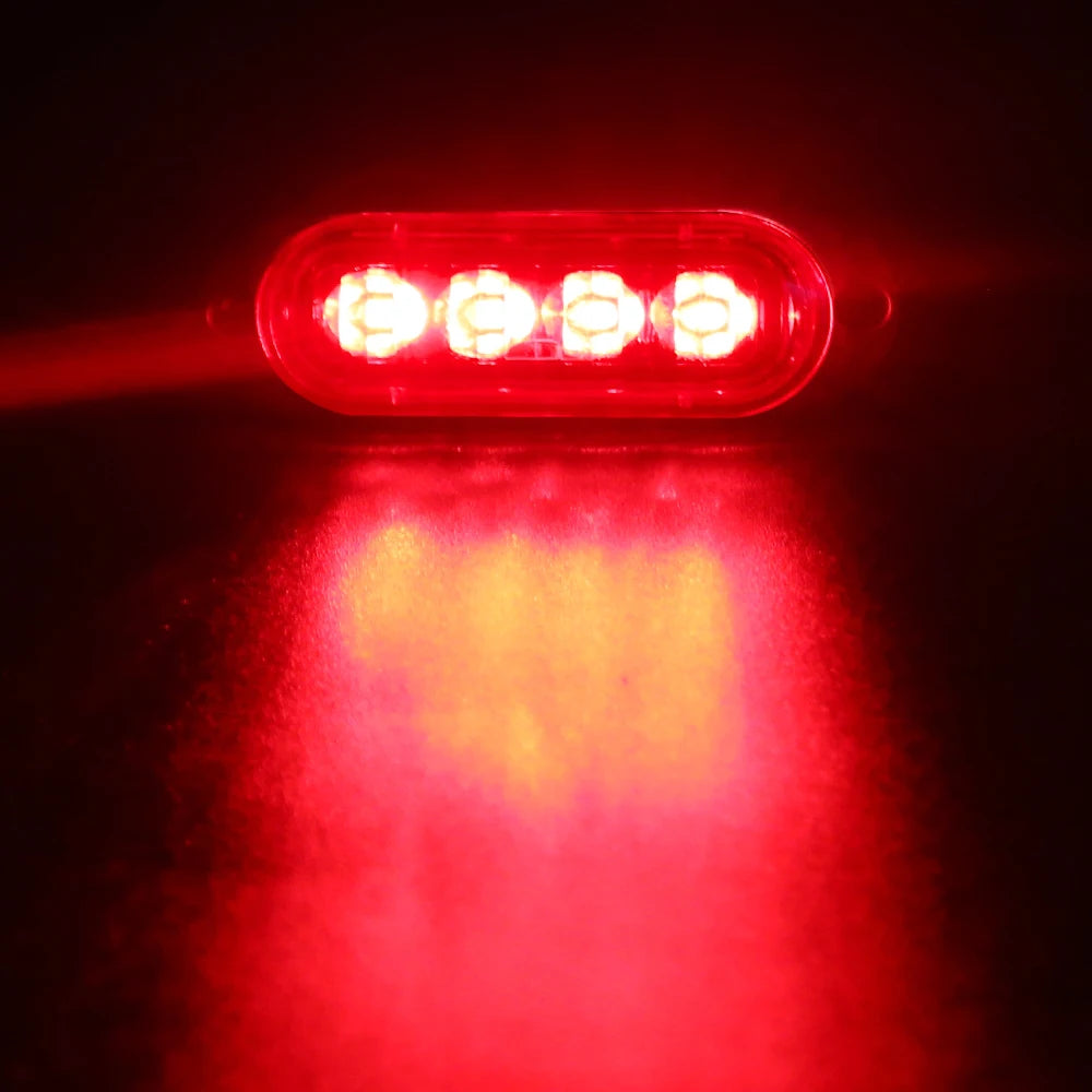 12-24V Universal 4 LED Side Marker Lights Waterproof Clearance Lamps Indicator Lamp Signal Light Truck Trailer Van Pickup Boat