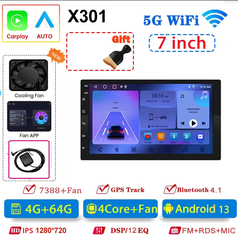 7/9/10 inch Universal Android 13 Car Radio 64G Autoradio android 2 Din car radio GPS BT Central Multimedia Smart car systems