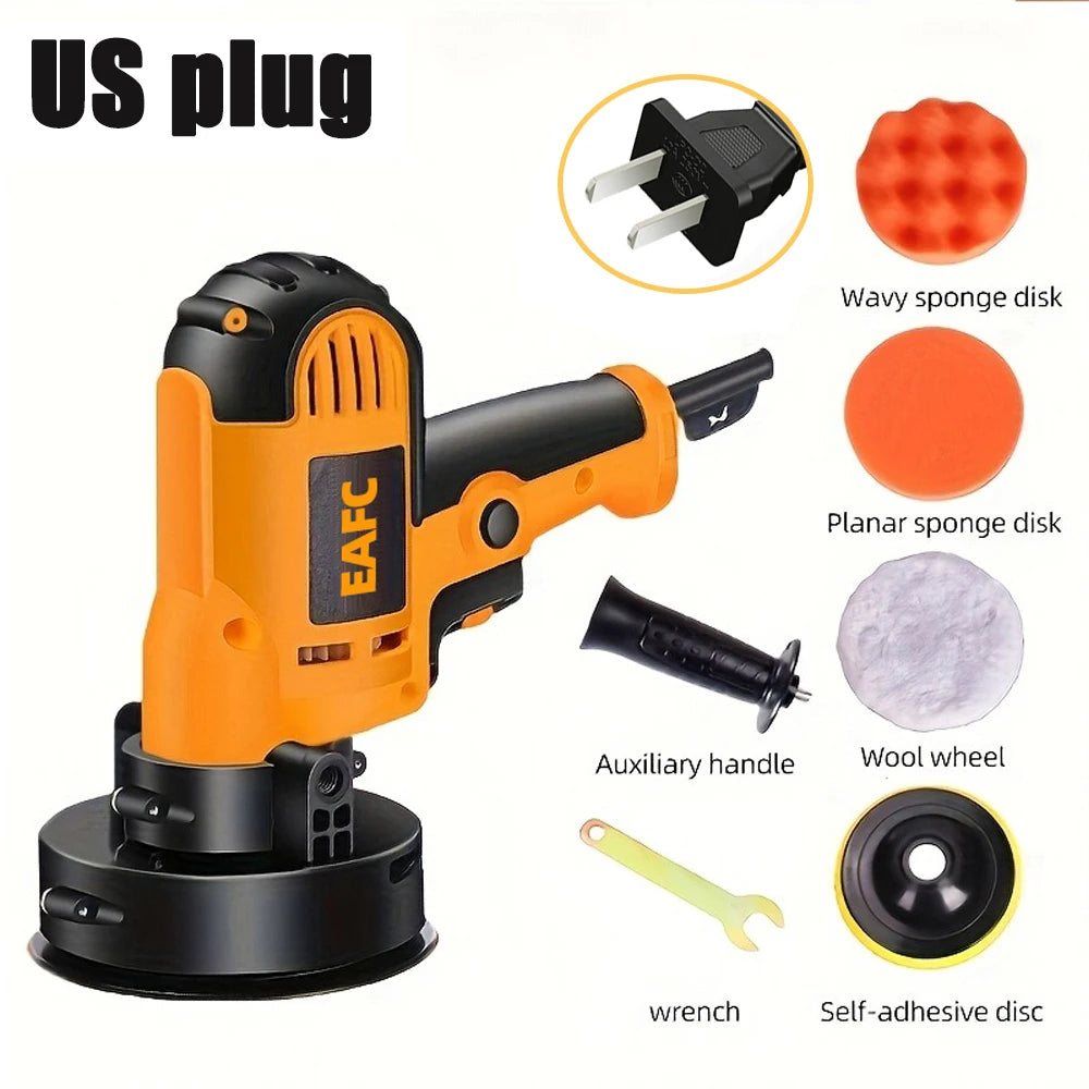 EAFC 3700R Car Polisher Machine Electric Auto Polishing Machine Adjustable Speed Sanding WaxingTools With Sponge Pads Polisher
