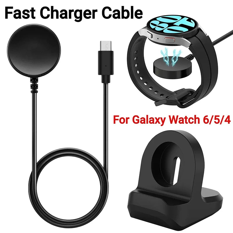 Fast Charger Cable for Samsung Galaxy Watch 3 4 Classic 40 44mm Universal Smartwatch Charging Bracket for Samsung Galaxy Watch 5