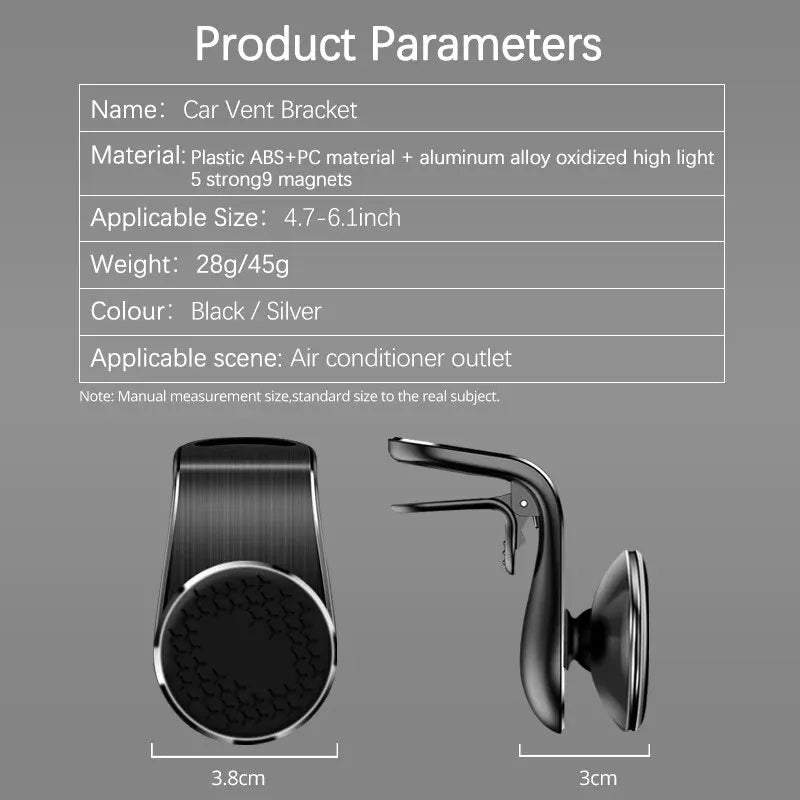 Magnetic Car Phone Holder Stand Air Vent 360 Rotatable Car Mount GPS Smartphone Mobile Support Bracket for iPhone Samsung Xiaomi