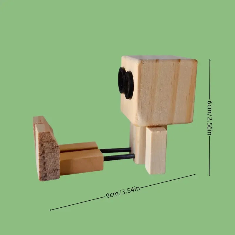 Handcrafted Wooden Rocking Figure - Car Dashboard Decor, Unique Gift for Men, Holiday Present, Playful Design & Detail