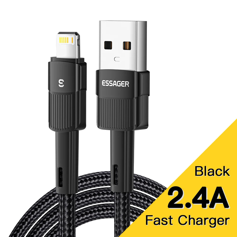 3m Essager Fast Charging For iPhone Usb Cable 11 12 13 14 Pro Max Mini Xs Xr X SE 8 7 6 Plus 2.4A Wire For iPhone Charger Cord