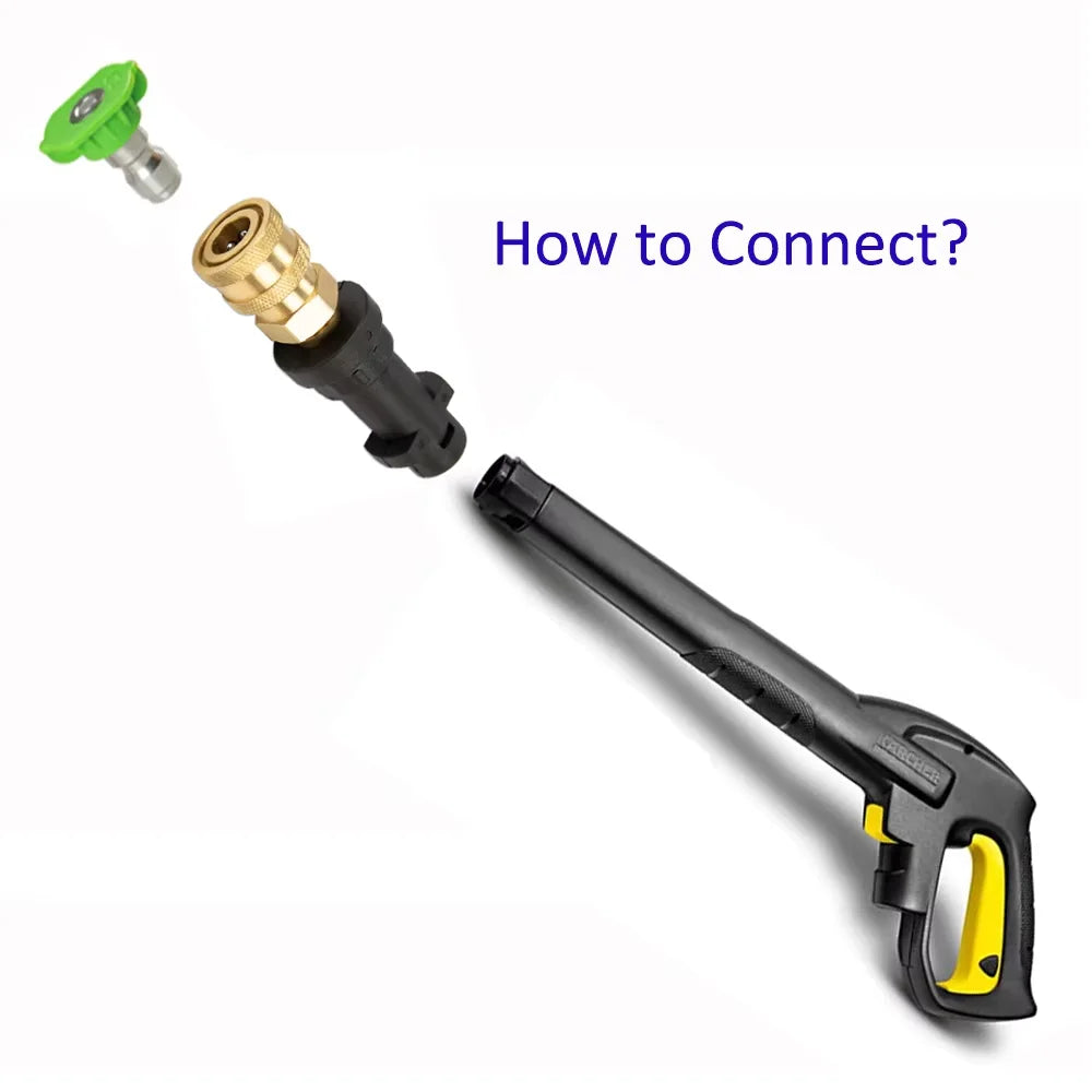 Pressure Washer Quick Connector 1/4" to Spray Gun Wand Lance Bayonet Adapter 1/4" quick disconnect release fitting for Karcher