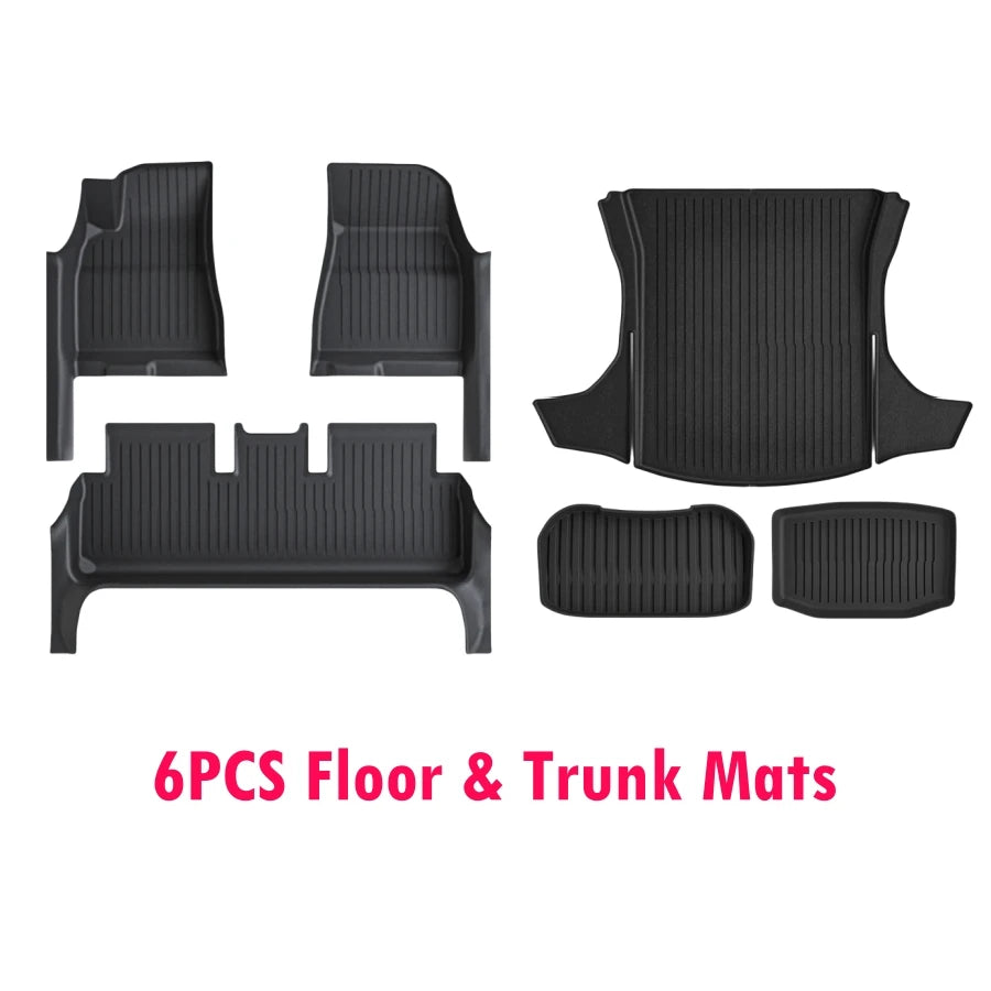 For 2024 Tesla Model 3 Highland Floor Mats with Door Sill Protector Full Cover Floor Liners with Front Rear Cargo Liner Seatback