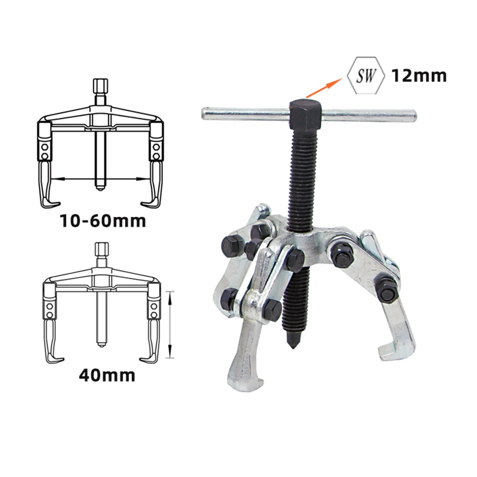 2 Jaws 3 Jaws Heavy Duty Bearing Puller Remover Machine Car Repair Tool Forging Jaw Gear Puller Adjustable Clamping