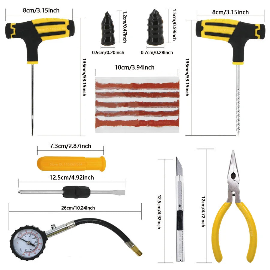 ZFOUEK Auto Tire Repair Kit Puncture Plug Tools Tyre Puncture Emergency for Universal Tire Strips Stiring Glue Repair Tool