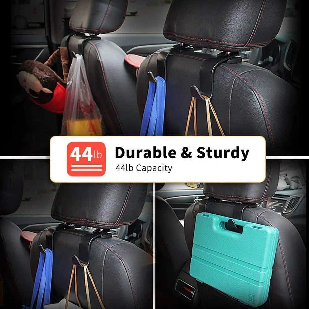 2/4Pcs Car Headrest Hooks Hanger for Bags Seat Back Organizer Holder Clips Auto Fastener Hooks Car Storage Interior Accessories