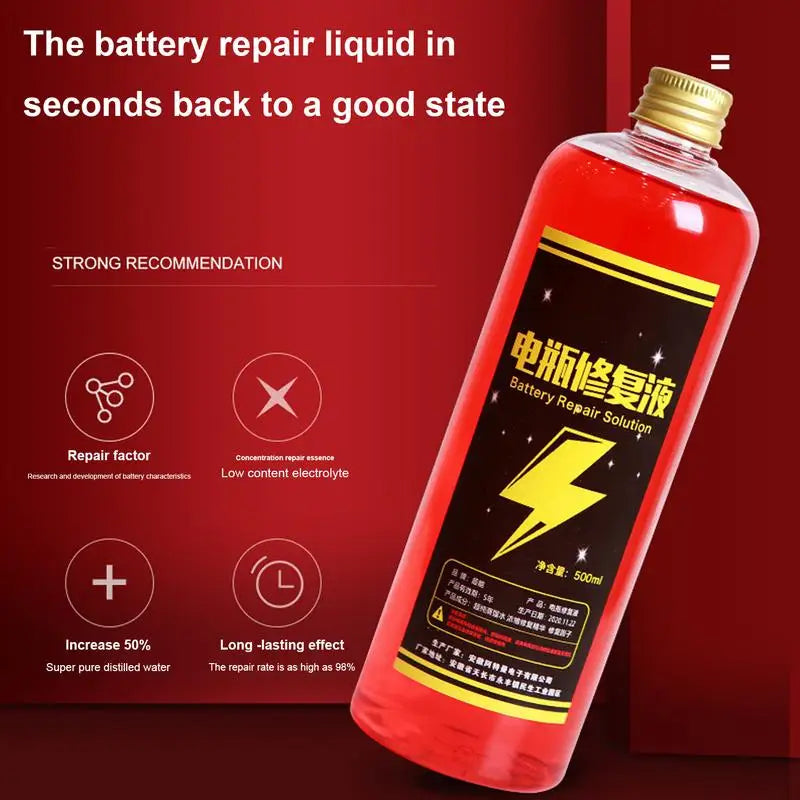 Universal 500ml Car Battery Repair Solution Safe Effective Battery Repair Fluid Refill Fluid for Electric Vehicle Motorcycle Car