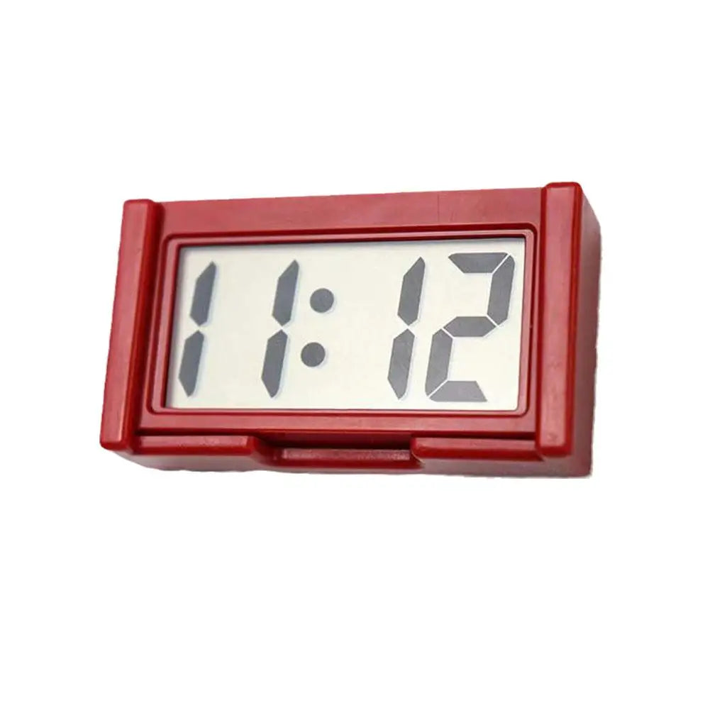 Mini Digital Clock Decorative Large Screen Car Clock Electronic Adhesive Self Ornament Dashboard Mini Car Accessories Clock