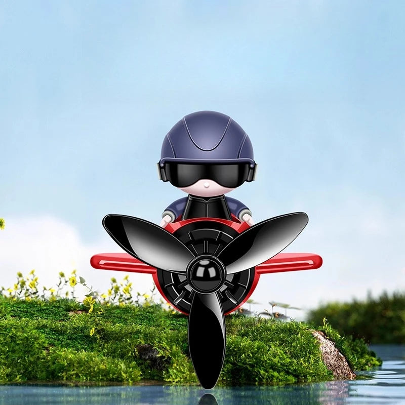 Spaceman Design Car Air Freshener - AC Vent Mount, Airplane Fan Style & Interior Decoration Ornament