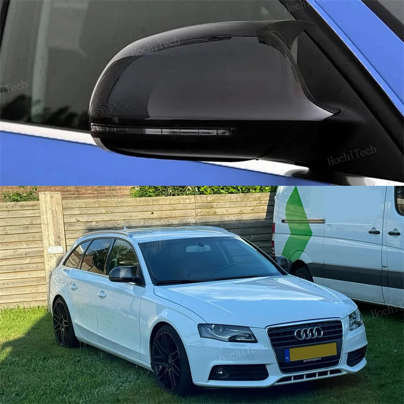 For Audi A4 S4 A5 S5 B8 8K, A6 S6 4F C6, A8 S8 D3, Q3 SQ3 2012-2015, A3 8P Black Horn Add on Side Rear View Mirror Cap Cover
