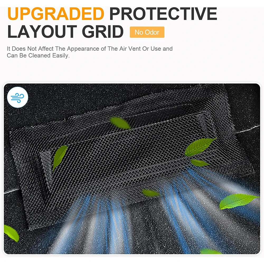 2 Pcs For Tesla Model Y 3 Highland 2024 Air Vents Cover Under Seat Outlet Protector Anti-blocking Dust Mesh Interior Accessories