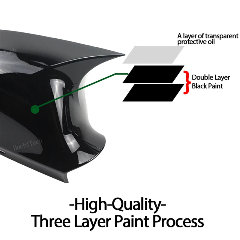 For Audi A4 S4 A5 S5 B8 8K, A6 S6 4F C6, A8 S8 D3, Q3 SQ3 2012-2015, A3 8P Black Horn Add on Side Rear View Mirror Cap Cover