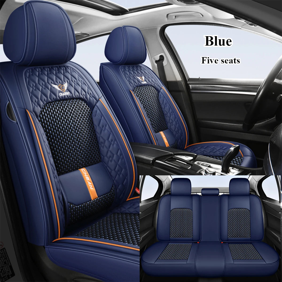 Ergonomic Car Seat Cushion – Nappa Leather & Ice Silk, High-Resilience Sponge, All-Season Comfort for Most Vehicles