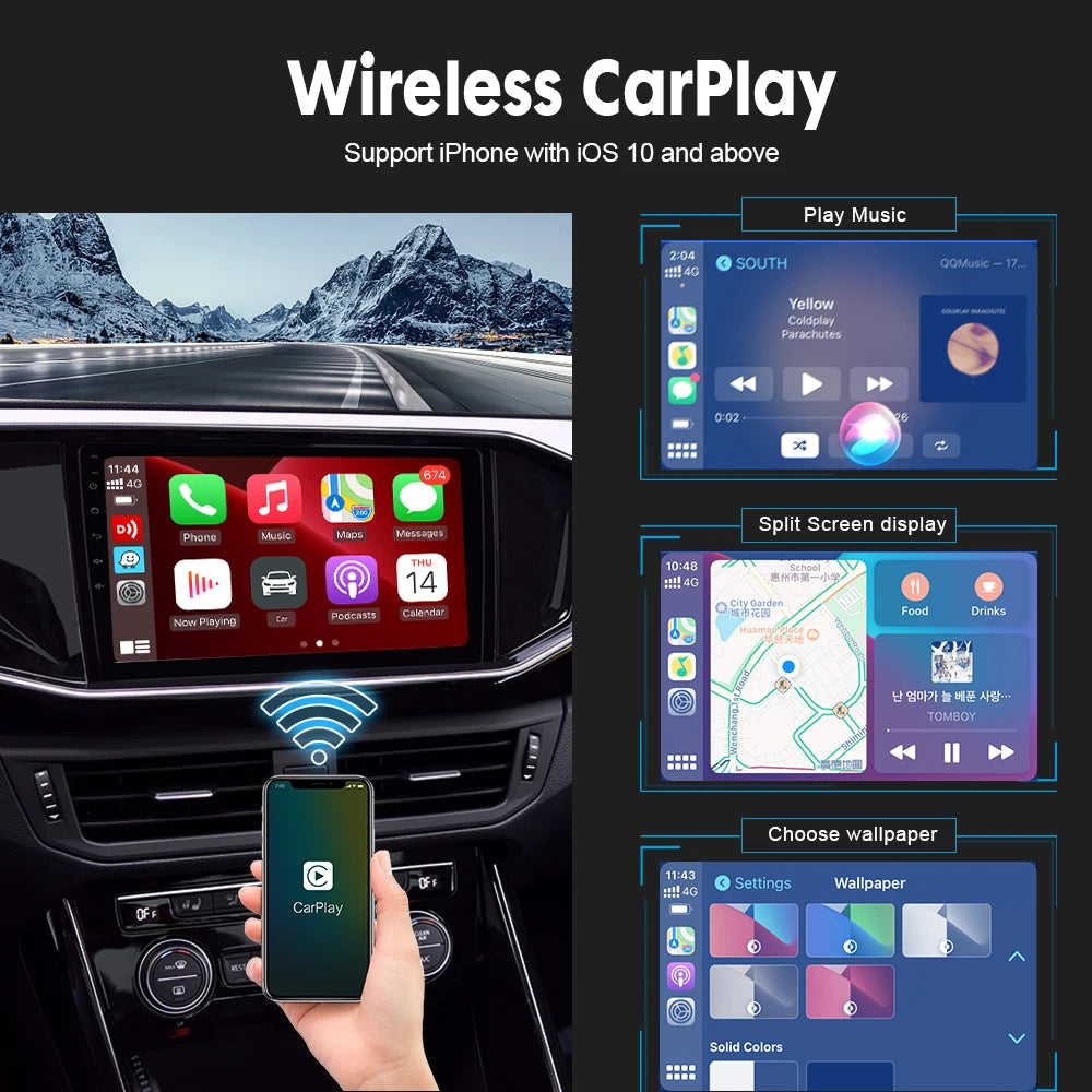 Carlinkit Wireless CarPlay for Android Car Head Unit Wireless Android Auto Dongle Mirror Screen Mirrorlink USB Adapter CCPW CCPA