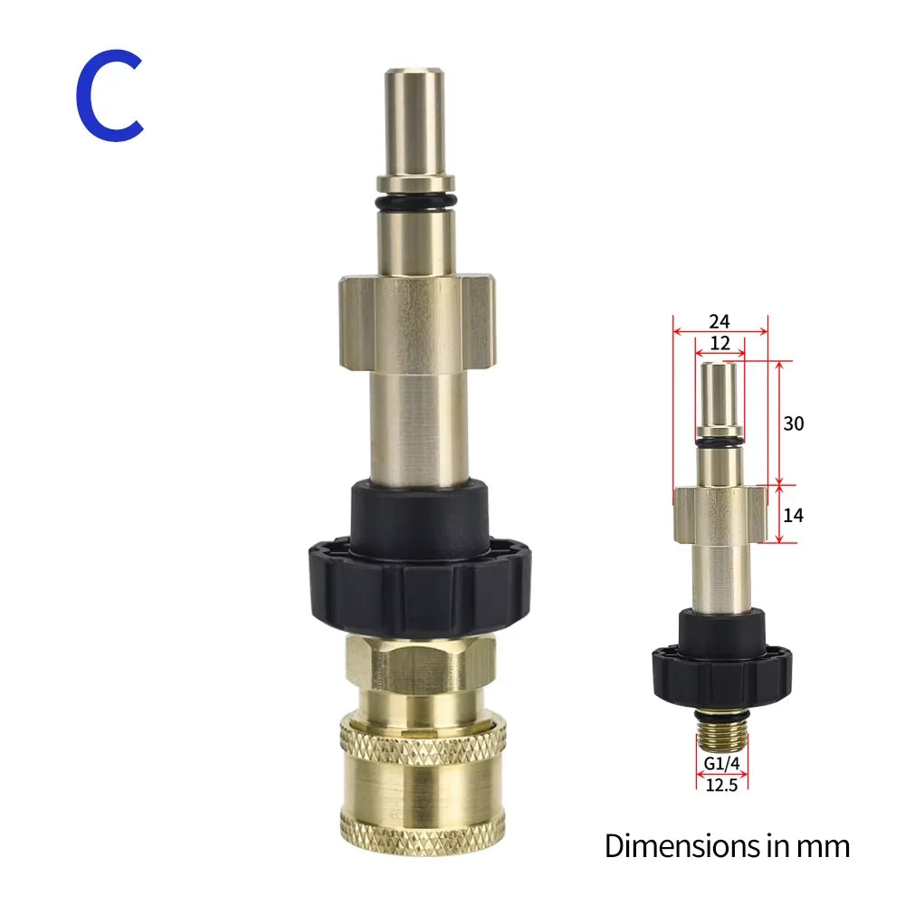 Pressure Washer Quick Connector 1/4" to Spray Gun Wand Lance Bayonet Adapter 1/4" quick disconnect release fitting for Karcher