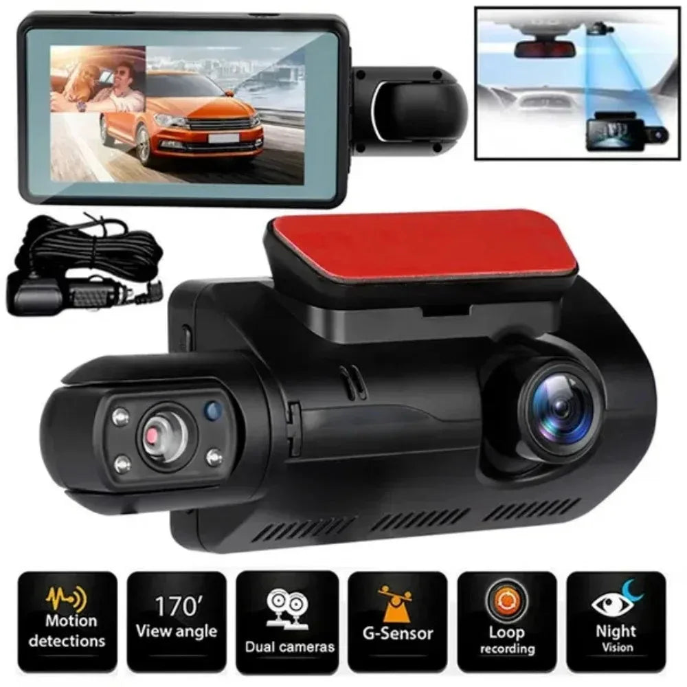 ZUIDID Dual Lens Dash Cam for Cars Black Box HD Car Video Recorder with WIFI Night Vision G-sensor Loop Recording Dvr Car Camera