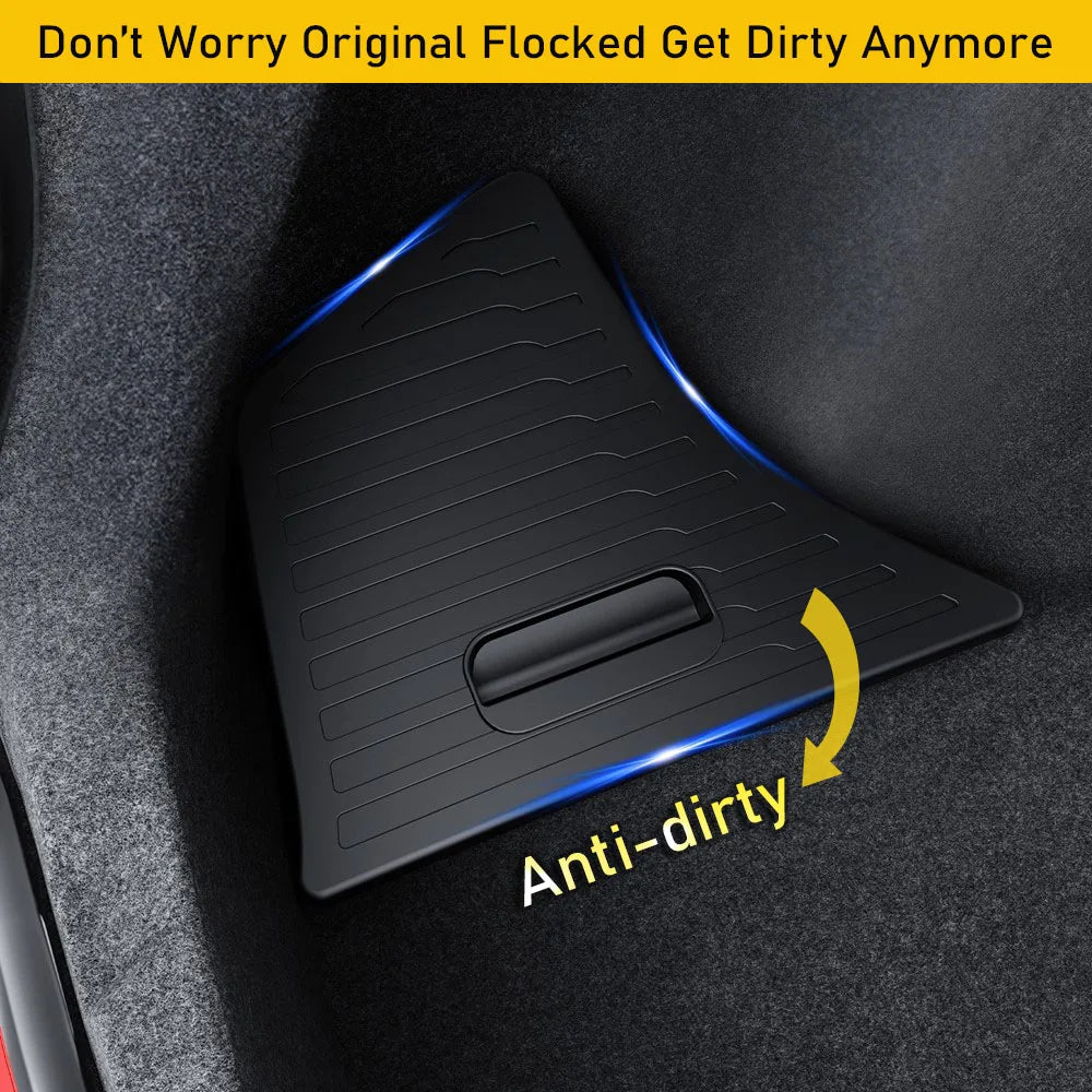 Car Trunk Side Left Right Tidying Packet Storage Box For Tesla Model 3 2024 2025 TPE Felt Mat Cover Organizer Travel Accessories