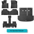 Floor Mats for 2020 - 2024 2025 Hyundai Palisade Trunk Mat with Backrest Mat TPE Waterproof All Weather Protector Cargo Liner