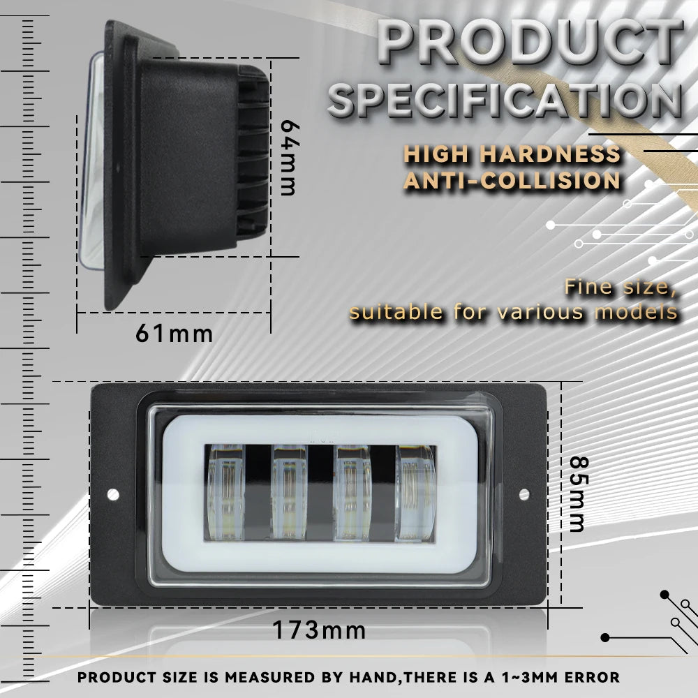 12v Square Led Headlight Daytime Running Light Turn Signal Lada Fog Lamp DRL Headlamp Assembly Car Accessories For Lada Offroad