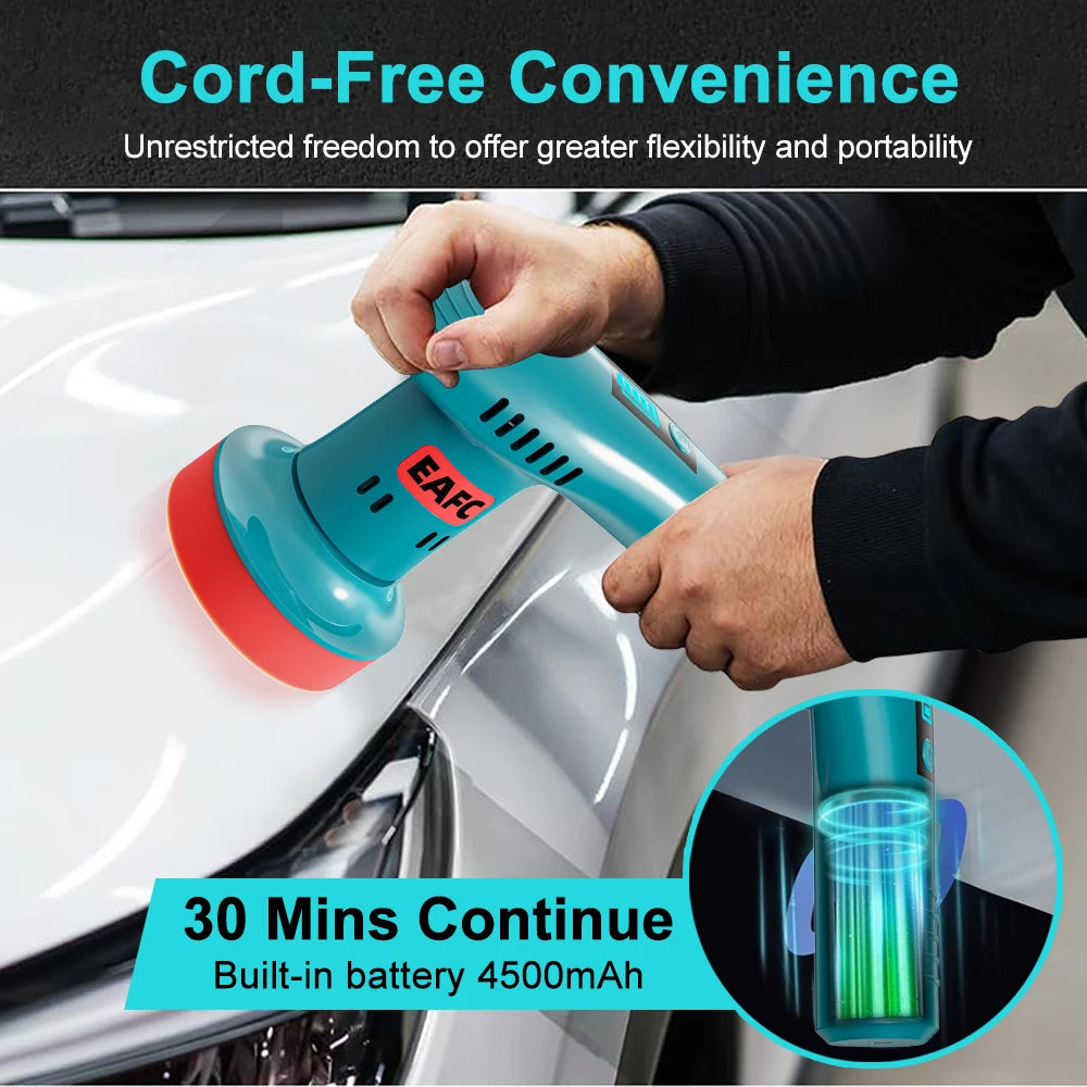 Handheld Wireless Car Paint Waxing and Polishing Machine Cordless Car Polisher 3Speed Automobile Polishing Sealing Glaze Machine