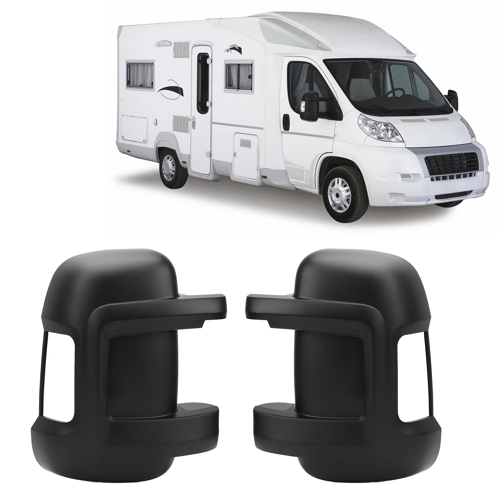 Side Wing Mirror Cap Rearview Mirror Cover  Protective High Strength Side Mirror Cover Trim for Ducato 250 2006 and After Black