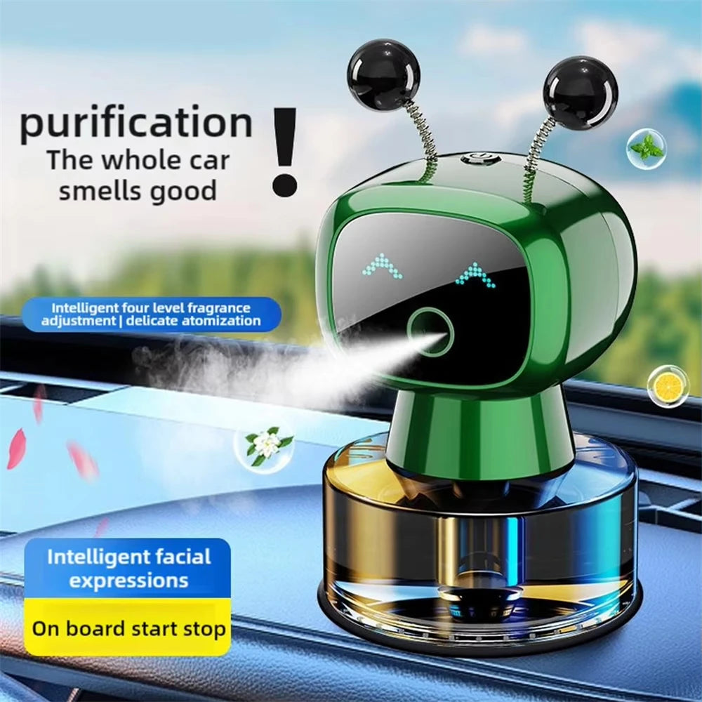 Car Air Freshener AI Smart Robot Rechargeable Fragrance Auto Diffuser Air Freshener Aromatherapy Perfume Universal Accessories