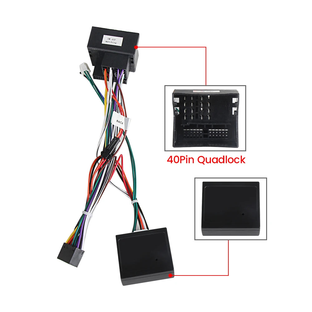 Canbus Box For Volkswagen Golf 5/6/Polo/Passat/Jetta/Tiguan/Touran/Skoda 40 Pin Harness Power Cable Android Car Radio Multimedia