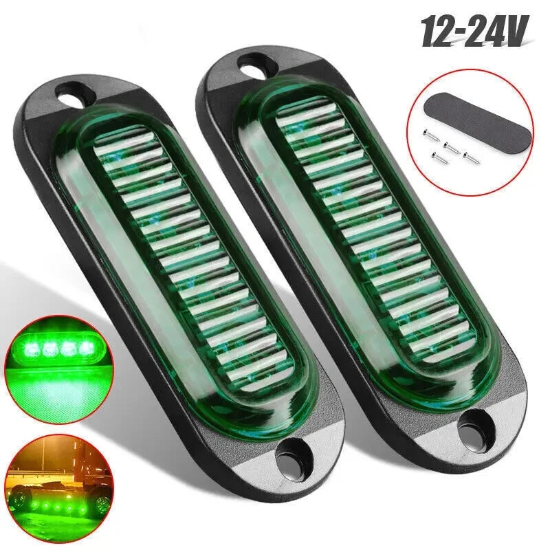 12-24V Universal 4 LED Side Marker Lights Waterproof Clearance Lamps Indicator Lamp Signal Light Truck Trailer Van Pickup Boat