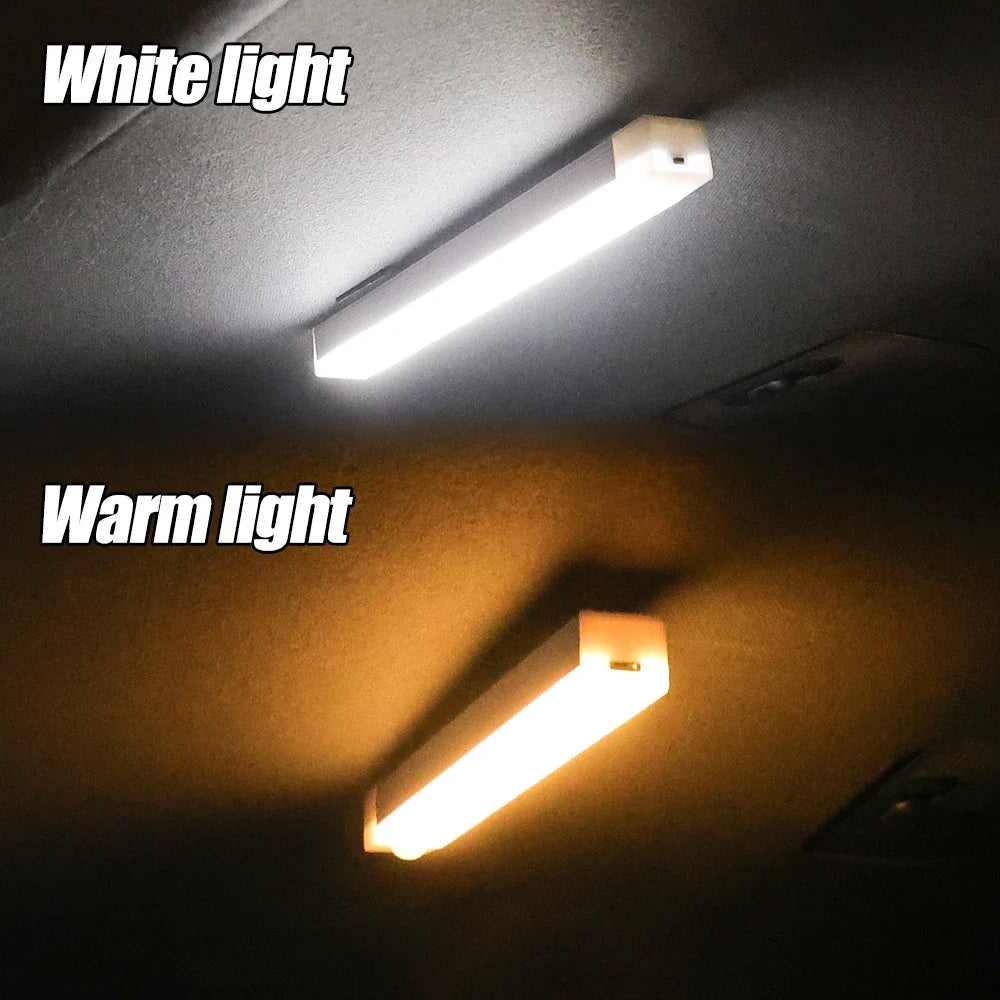 Car Sensor Light For Floor Trunk Hood Auto Interior Reading Light USB Charging Human Body Induction Trunk Magnetic Sensing Light