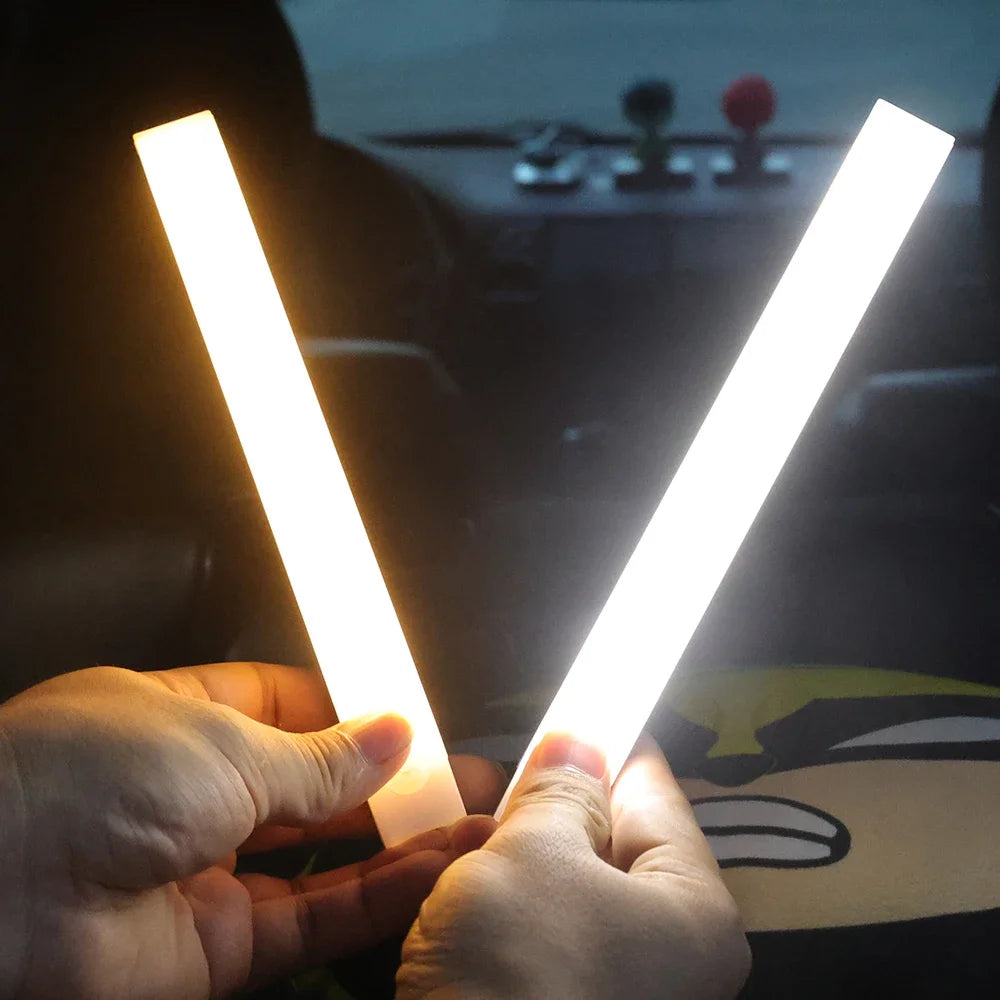 Car Sensor Light For Floor Trunk Hood Auto Interior Reading Light USB Charging Human Body Induction Trunk Magnetic Sensing Light