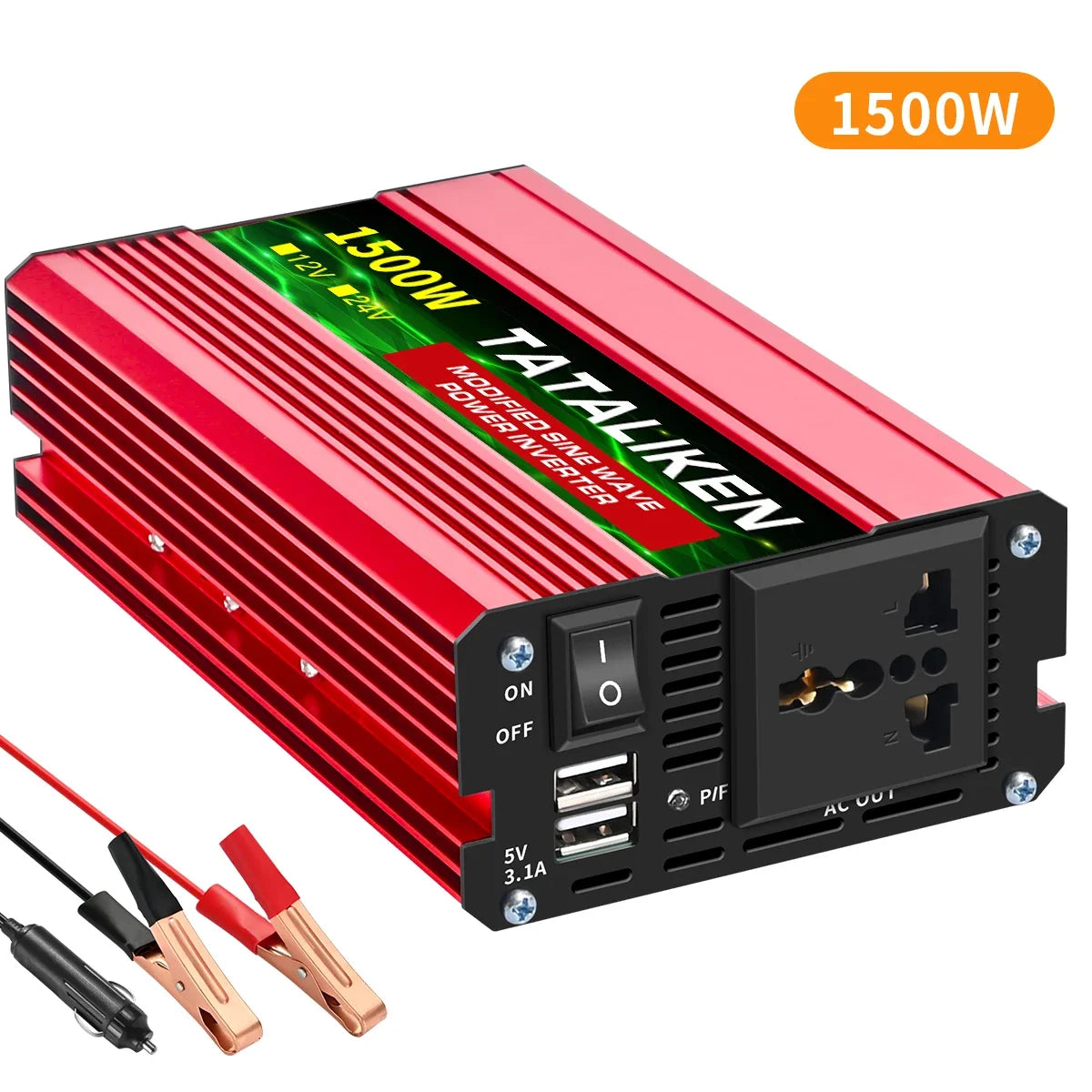 Modified Sine Wave  with voltage display 600W 1500W 2600W 3000W  power inverter  inverter 12v 220v