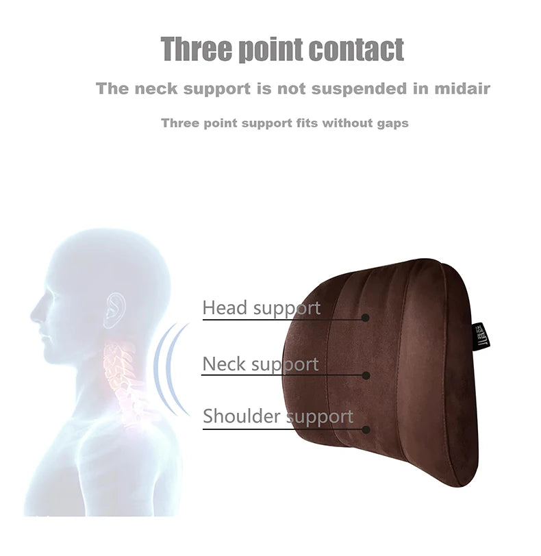Forbell Car Headrest Pillow Suede Fabric Car Pillow Car Seat Pillow Rest Headrest Memory Foam Car Headrest