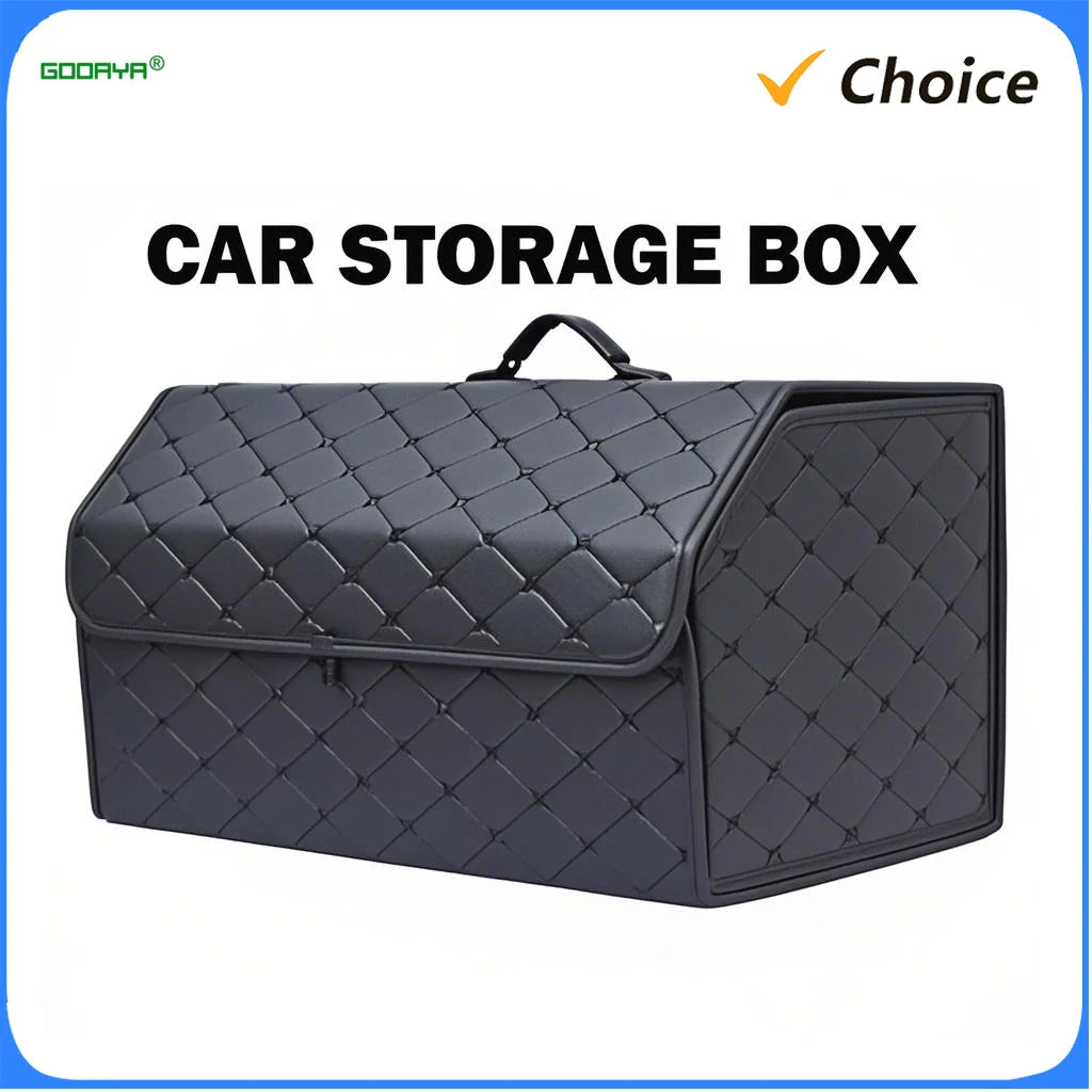 Car Trunk Organizer Box Large Capacity Auto Multiuse Tools Storage Bag Stowing Tidying Leather Folding for Emergency