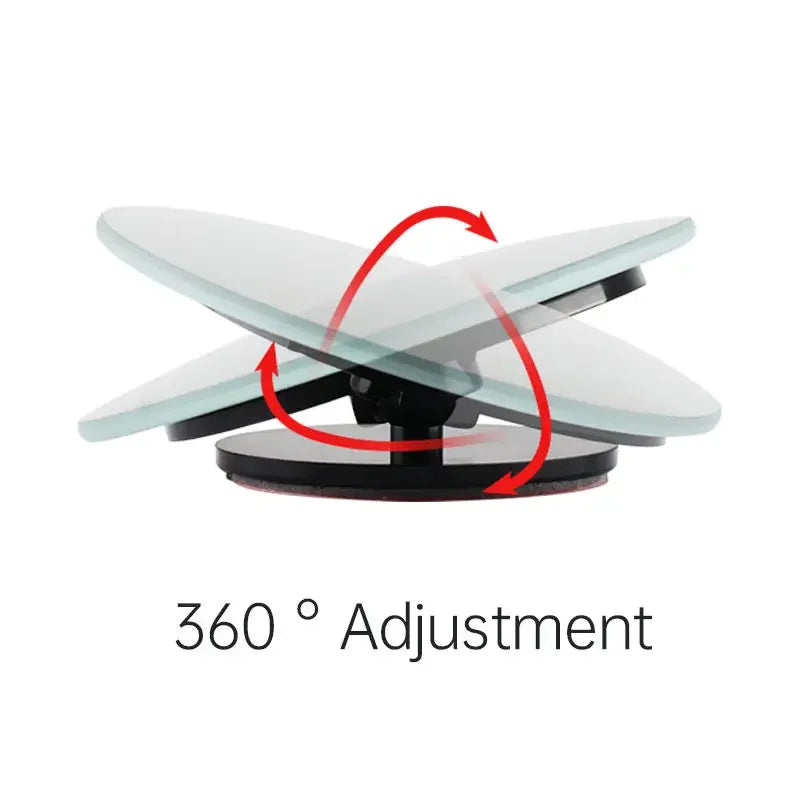 2PCS Round Frame Convex Blind Spot Mirror Safety Driving Wide-angle 360 Degree Adjustable Clear Rearview Mirror Car Accessories