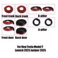 10pcs Door Seal Soundproof Kit For New Tesla Model Y Juniper 2025+ Launch 2025+ Rubber Weather Draft Seal Strip Wind Noise Kit