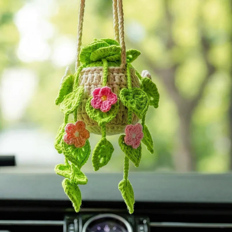 Hot selling car plant ornaments, car decorations, rearview mirror pendants, creative woolen accessories inside the car