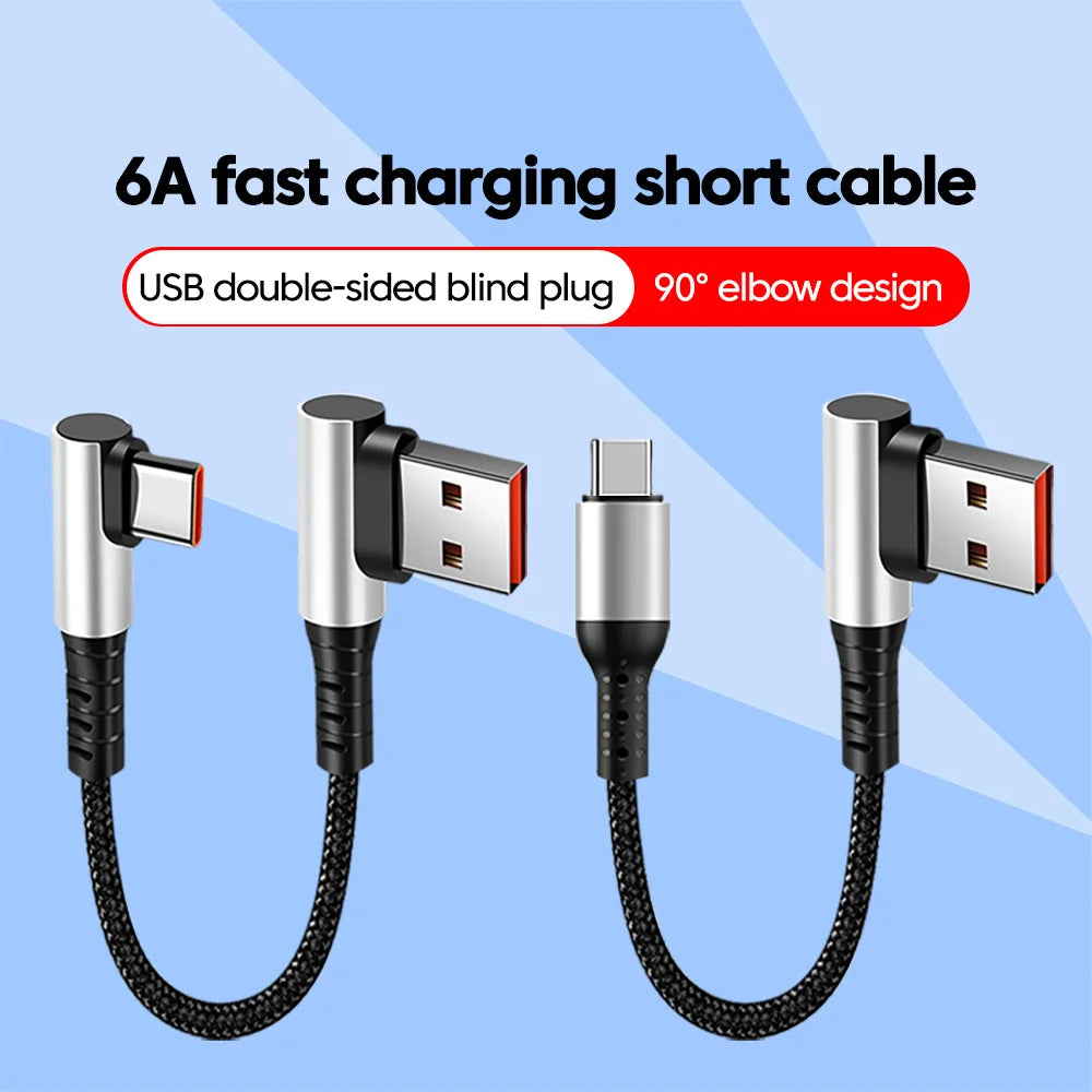 Elough 0.25/0.5M 6A USB Cable Type C Fast Charging Cable Data Cord Power Bank Wire For iPhone 15 IPad C To C cavo usb type c