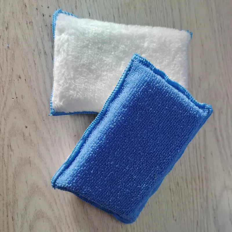 Microfiber Double Side Car Cleaning Pad Leather Car Detailing Soft Scrubbing Sponge Car Cleaning Tools Interior Scrubbing Sponge